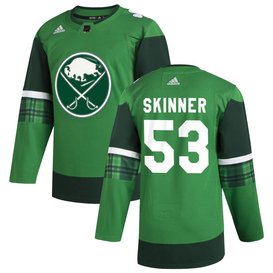 Buffalo Sabres #53 Jeff Skinner Men Adidas 2020 St. Patrick Day Stitched NHL Jersey Green